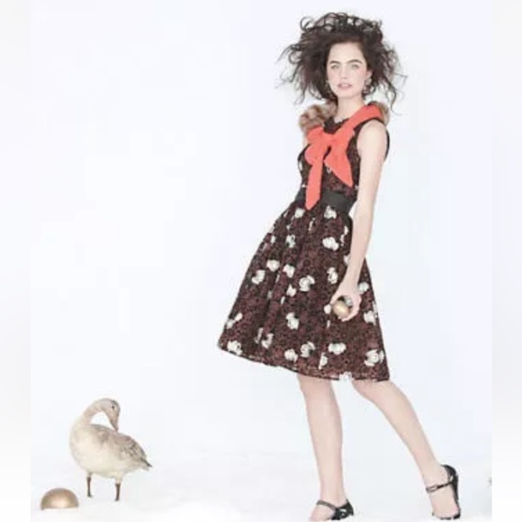 NWT Anthropologie Chrysanthemum Tea Dress Silk by Tracy Reese - SZ 4 - Picture 1 of 10